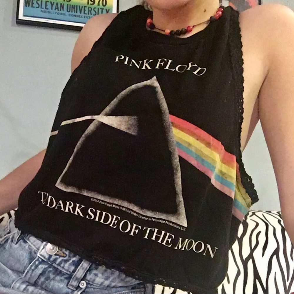 Pink Floyd Side Cut-off Crop Top